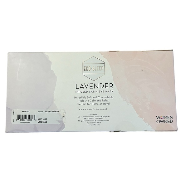 5/$25 Eco-Sleep Lavender Infused Satin Eye Mask New in Box - Picture 2 of 4